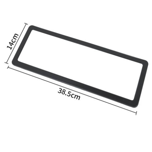 Custom Number Bracket Black Front License Plate Frames – angle view showing bracket detail