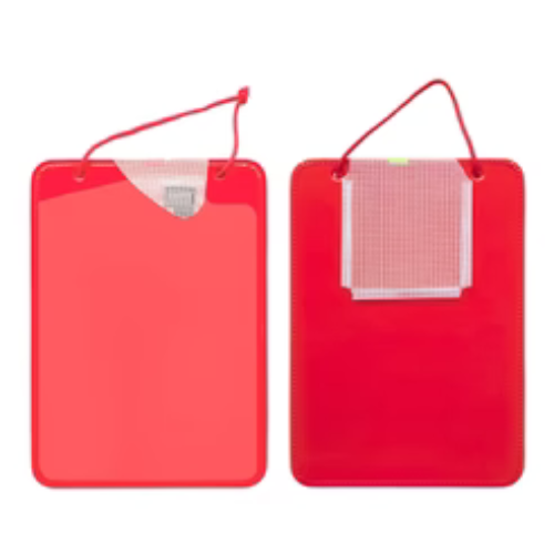 Repair order folder clipboard for car mechanic – front view showing clip and document pocket